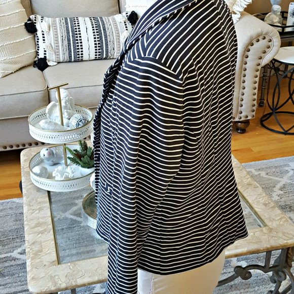 KNIT Striped BLAZER By COVINGTON SZ L - Picture 3 of 4